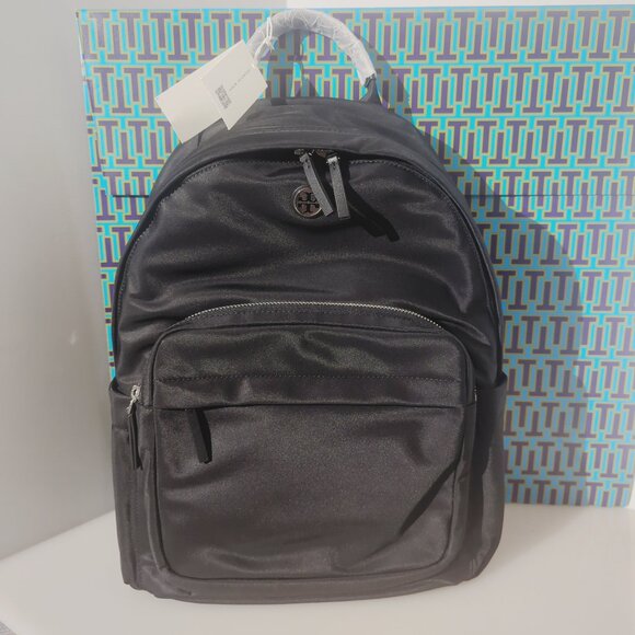 Tory Burch $350 Nylon Backpack Black Lightweight Purse Bag 173559 Pockets main image 8